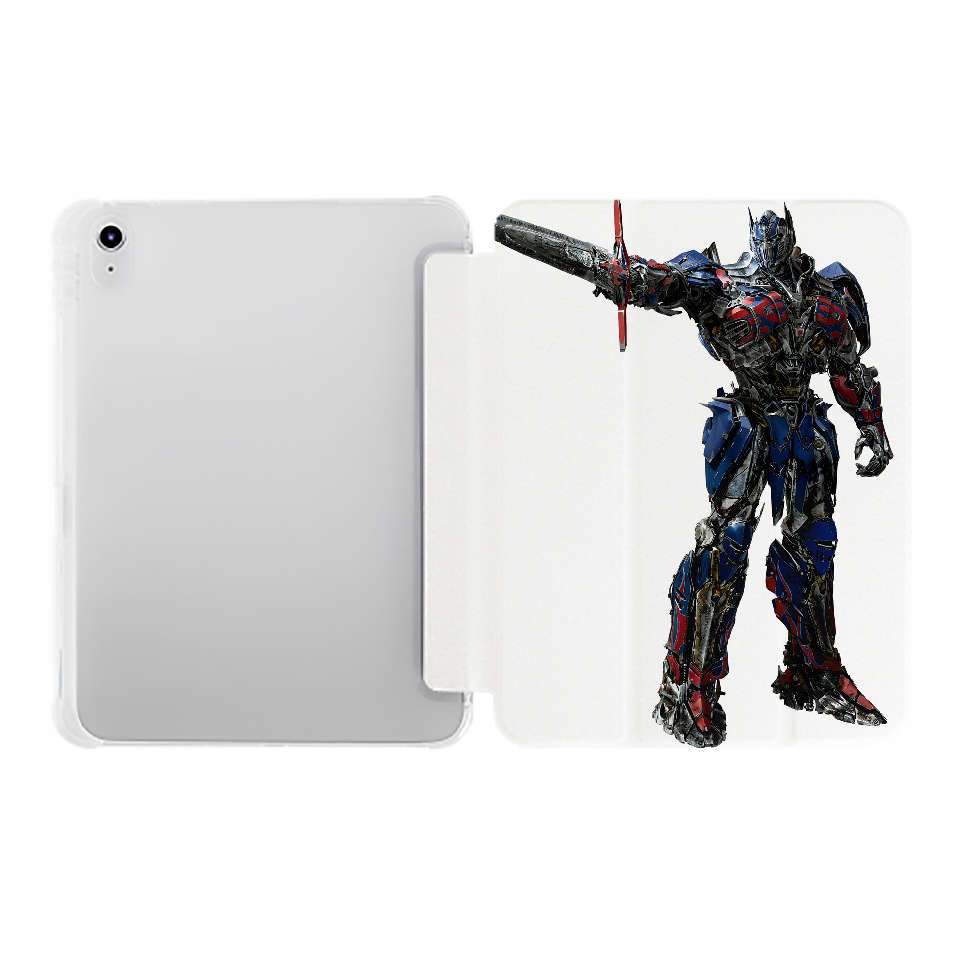 （画像用） Transformers トランスフォーマー IPad ケース ペン収納付き 三つ折りスタンド PUレザー×シリコン 対応機種9.5/10.5/10.9インチ